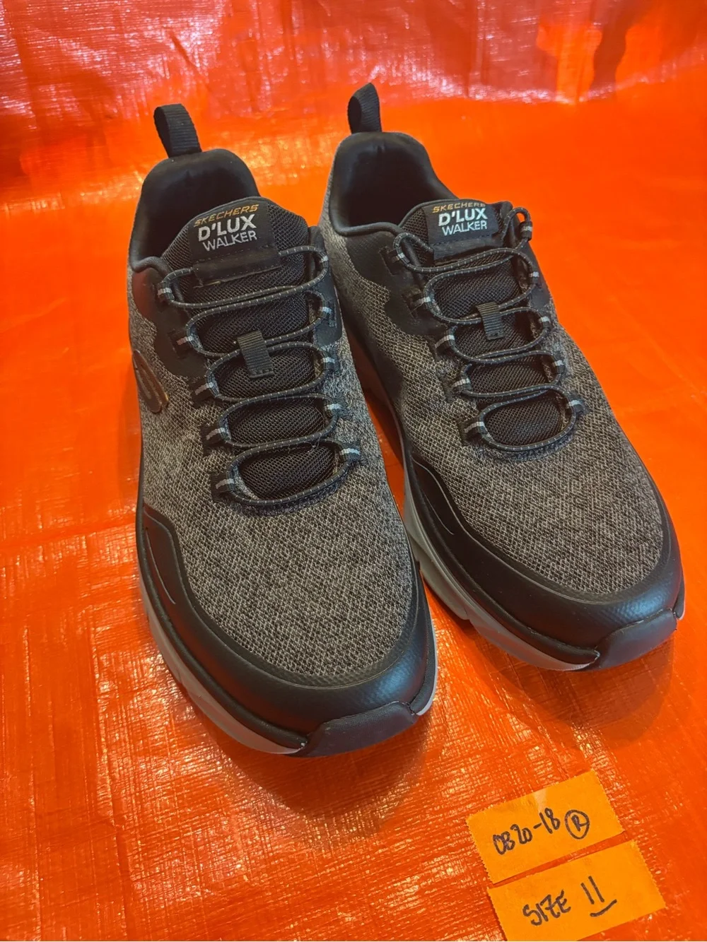 Skechers D'LUX Walker Men's Charcoal and Black Athletic Sneakers